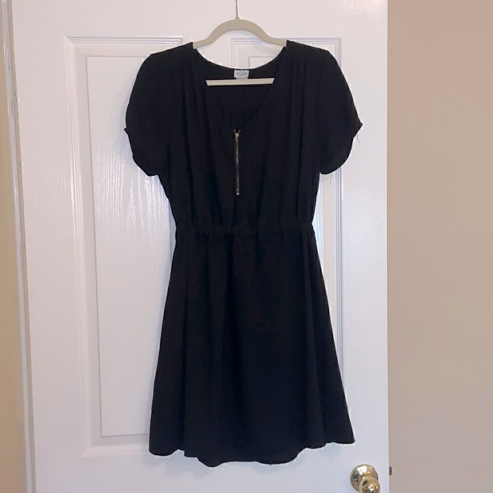 Black dress with zipper detail